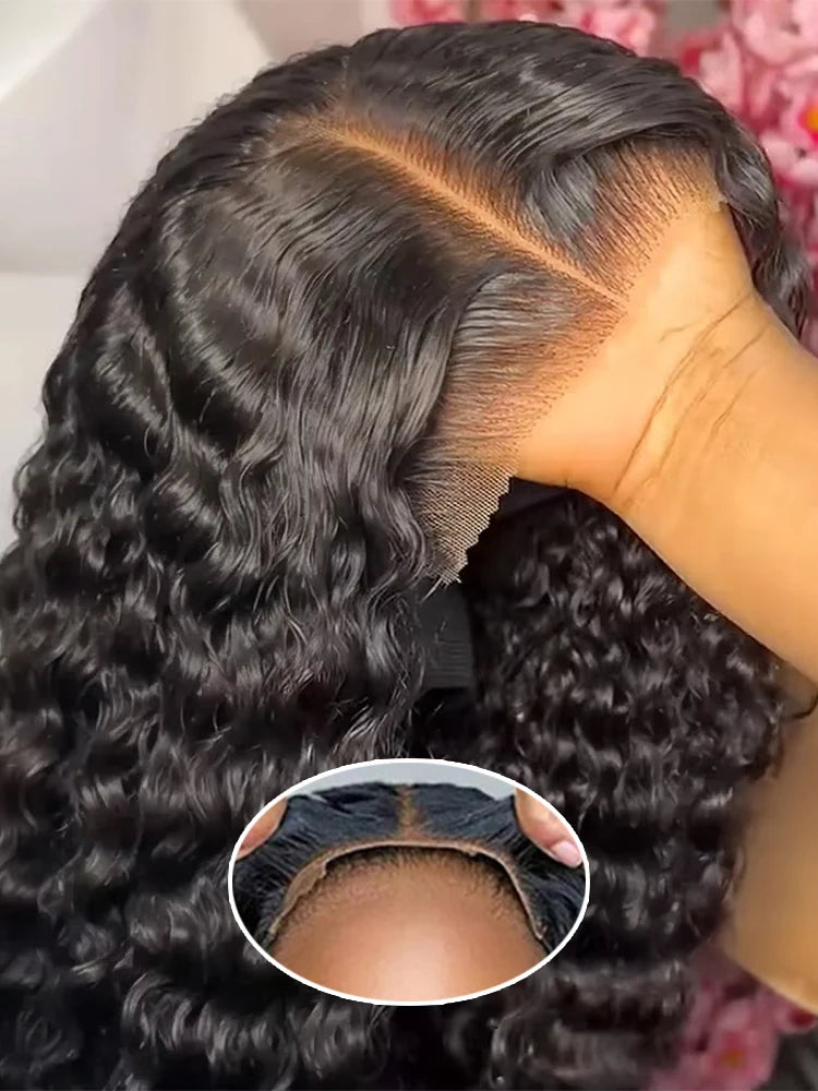 Water Wave Glueless Wig Human Hair Curly 13x6 13x4 HD Frontal Wig 250% Deep Wave Wigs Wear Go 7x5 HD Lace Closure Wig Sale CEXXY