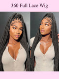 36Inch Cornrow Braided Wigs Synthetic Full Lace Knotless Braided Lace Wig With Baby Hair Small Part Braids Wig For Black Women