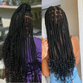 Synthetic Knotless Box Braided Wigs French Curly Full Lace Braids Hair Wig Afric Cornrow Braiding Lace Wigs For Black Women