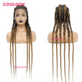 360 Full Lace Cornrow Braided Wigs For Black Women Synthetic Knotless 20