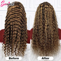 Highlight Deep Wave Wigs 100%Human Hair Wig 13x6/13X4 HD Lace Frontal Wig Honey Blonde 13x4 Lace Front Human Hair Wigs For Women