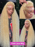 613 Loose Deep Wave Honey Blonde Human Hair Wigs 13x4 HD Lace Front Wigs Curly 13x6 Lace Frontal Wigs Color PrePlucked Women Wig