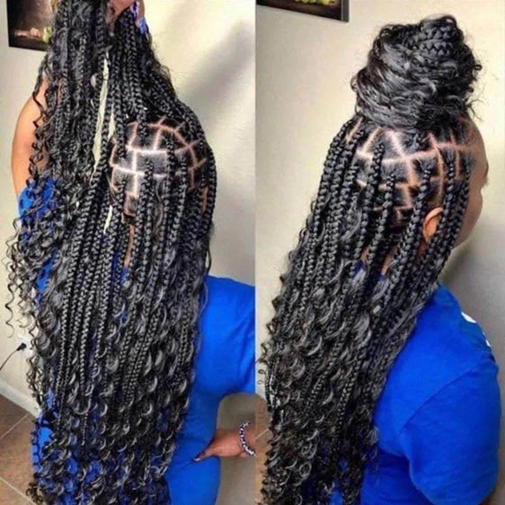 Boho Braids Human Hair Bulk 2Bundles Deep Wave For Braiding Curly Hair Bundles No Weft Brazilian 100 Gram Colored Hair