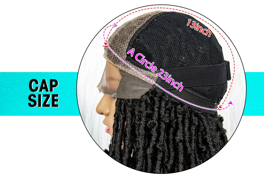 Synthetic Lace Front Wig Braided Wigs Dreadlock Wig 16 inches Short Knotless Butterfly Locs Wigs for Black Women Synthetic Wig