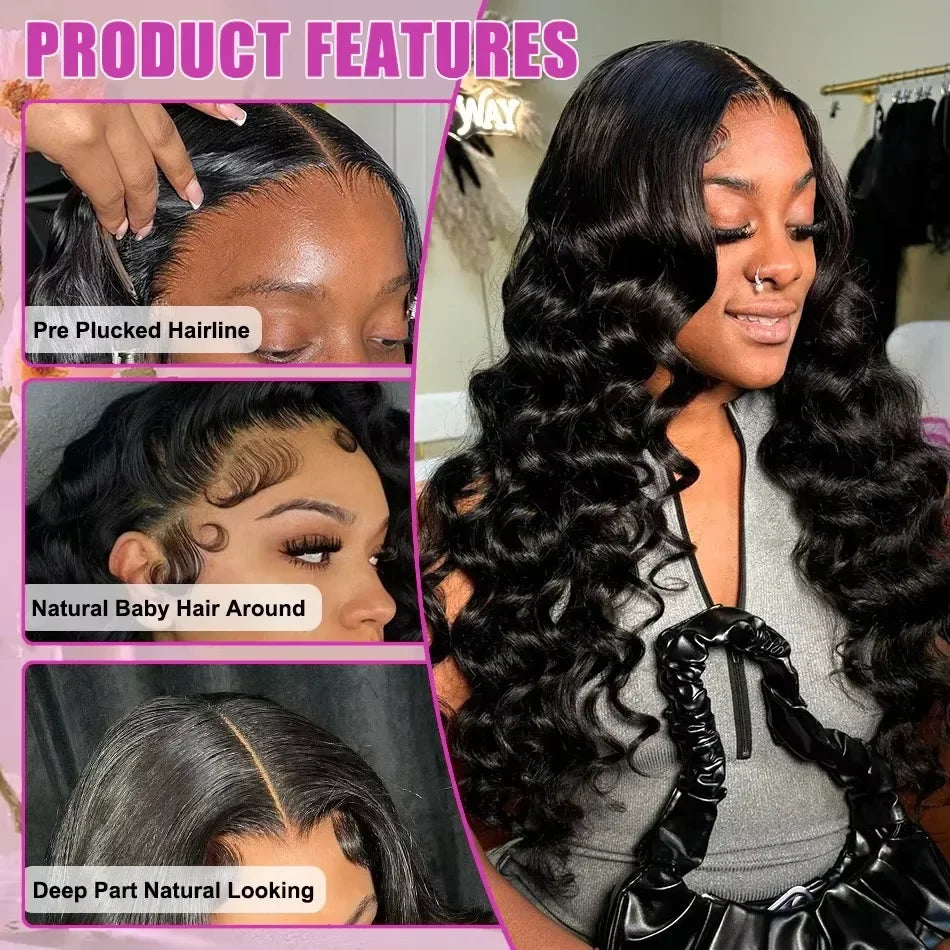 Wet Curly 30 40 Inches Loose Deep Wave 13x6 HD Lace Front Wigs Brazilian Water Wave 13x4 Lace Frontal Human Hair Wig For Women