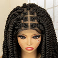 Synthetic Twisted Braided Wigs for Black Women Full Lace Synthetic Braided Wigs Brown Bob Wig Knotless 16 Inch