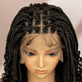 16 Inches Short Box Braided Full Lace Wigs for Black Women Brown Box Braiding Hair Wigs African Braids Lace Wigs Curly Ends Wig
