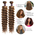 P4/27 Highlight Deep Wave Bundles Ombre Brown Curly Human Hair Bundle 1/3/4 PCS Brazilian Remy Virgin 100% Human Hair Extensions