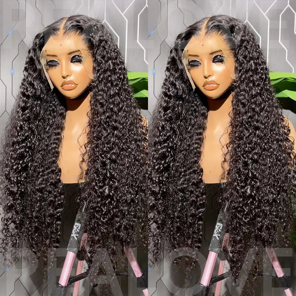 15A Raw 250% Deep Curly Human Hair Wigs 13x6 HD Lace Frontal Wig Full Cuticle Water Wave Lace Front Human Hair Wig Glueless Wigs