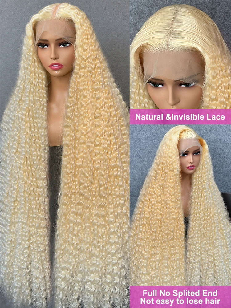 613 Loose Deep Wave Honey Blonde Human Hair Wigs 13x4 HD Lace Front Wigs Curly 13x6 Lace Frontal Wigs Color PrePlucked Women Wig