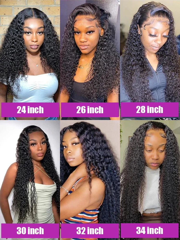 40 46 Inch Deep Wave 13x6 13x4 Hd Lace Front Human Hair Wig 250 Density Water Curly 360 Lace Frontal Wigs Human Hair For Women