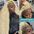 40 Inch Honey Blonde 613 HD Lace Frontal Wig 13x6 Curly Wigs Preplucked Loose Deep Wave Wigs Human Hair 13x4 Lace Frontal Wig