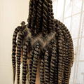 Synthetic Twisted Braided Wigs for Black Women Full Lace Synthetic Braided Wigs Brown Bob Wig Knotless 16 Inch