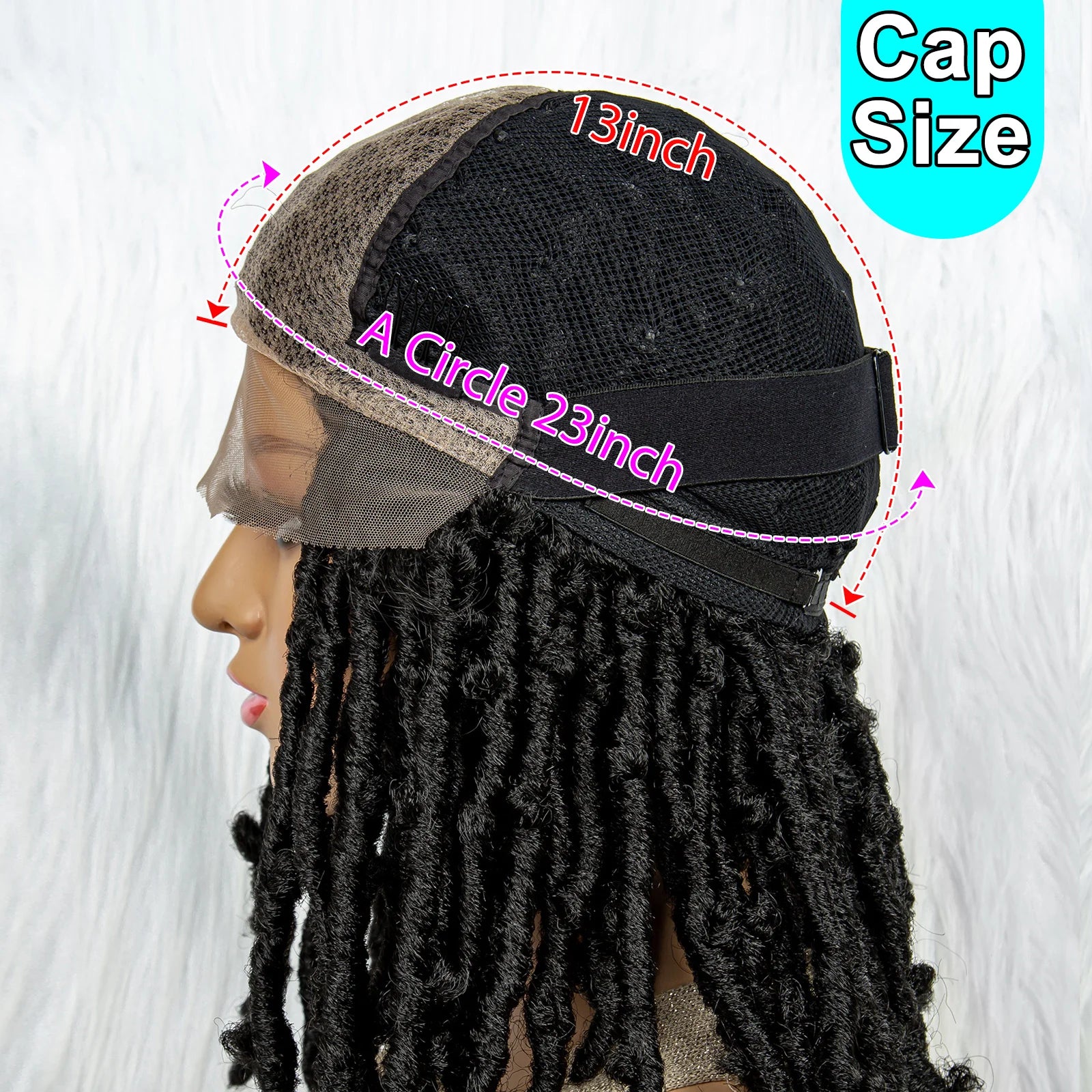 Synthetic Lace Front Wig Braided Wigs Dreadlock Wig 16 inches Short Knotless Butterfly Locs Wigs for Black Women Synthetic Wig