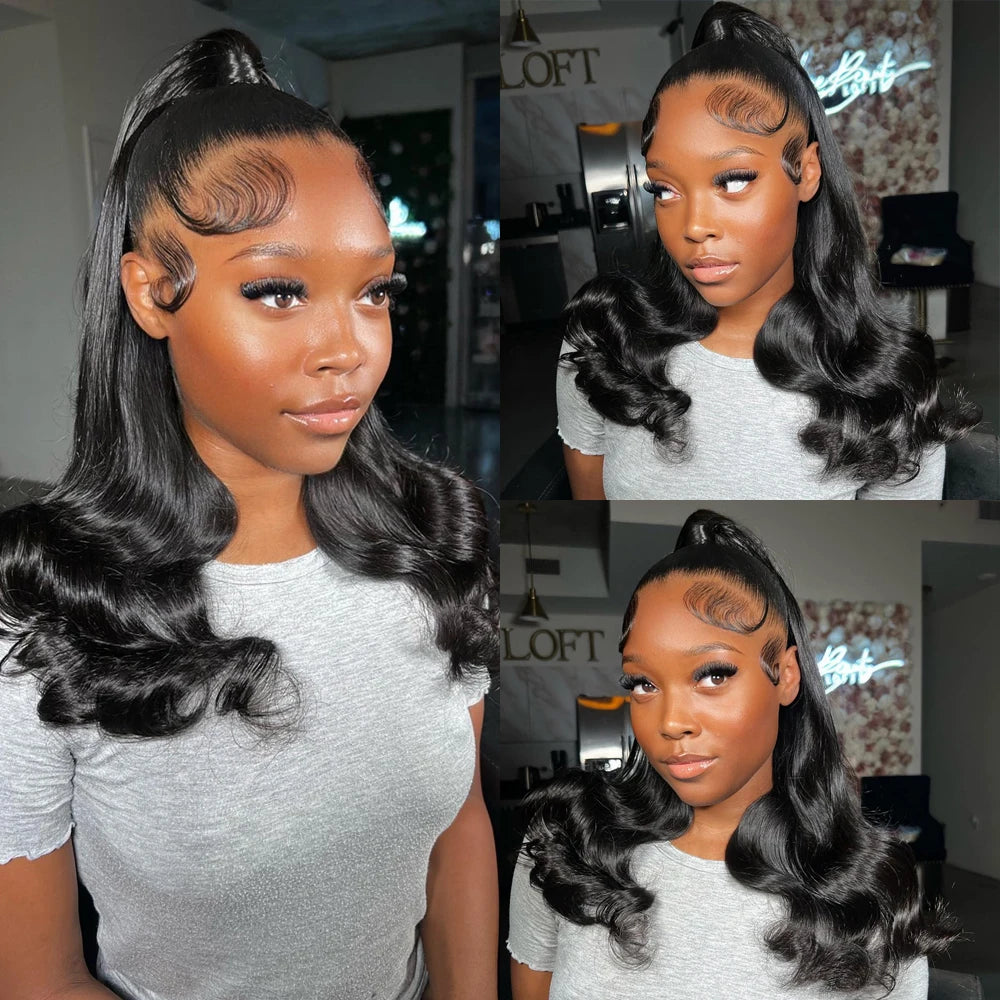 40 Inch Body Wave 360 Full HD Lace Frontal Wigs 100% Human Hair Preplucked Brazilian 250 Density 13x6 Lace Front Human Hair Wig