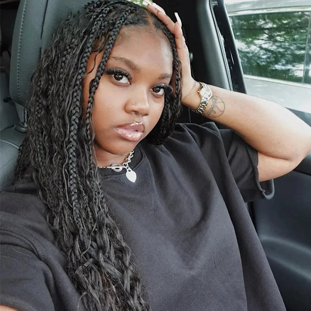 Boho Braids Human Hair Bulk 2Bundles Deep Wave For Braiding Curly Hair Bundles No Weft Brazilian 100 Gram Colored Hair