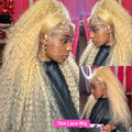 Lace Front Human Hair Wigs30 38 Inches Deep Wave Wigs 613 Honey Blonde Color 13x4 13x6 Lace Frontal Curly Wave Wigs For Woman