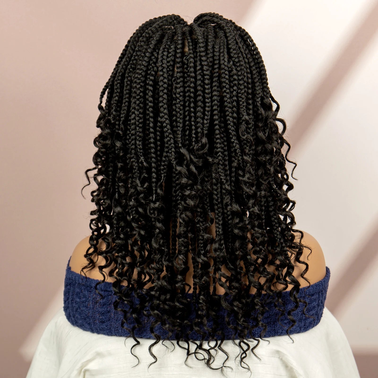 16 Inches Short Box Braided Full Lace Wigs for Black Women Brown Box Braiding Hair Wigs African Braids Lace Wigs Curly Ends Wig