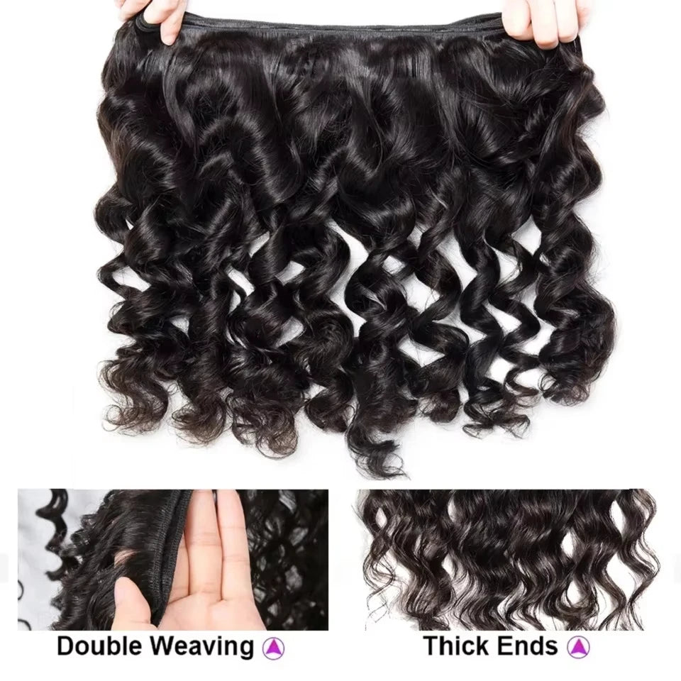 14A Loose Wave Bundles Human Hair 28 30 32 34 Inch Brazilian Hair 1/4/5/6 Bundles 100% Human Hair Raw Hair Bundles Extensions