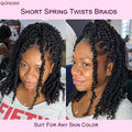Short Spring Twist Braids Wig Synthetic Full Lace Front Passion Twists Wigs Curly Ends Knotless Box Twist Braiding Wig For Women