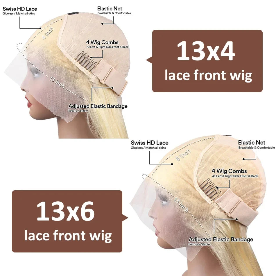 613 13x6 HD Lace Frontal Wig Human Hair Blonde 13x4 Lace Front Curly Wigs Deep Wave 30 inch Wigs for Women Choice