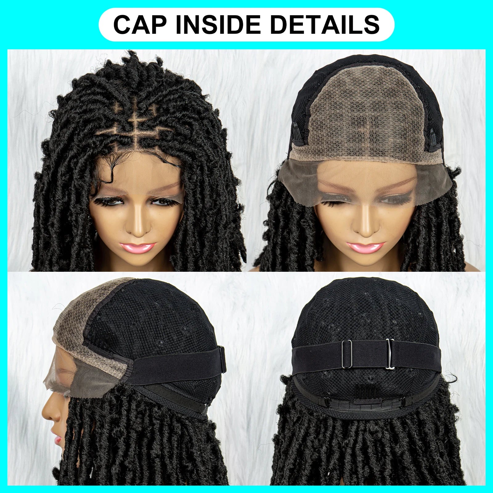 Synthetic Lace Front Wig Braided Wigs Dreadlock Wig 16 inches Short Knotless Butterfly Locs Wigs for Black Women Synthetic Wig