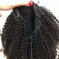 Afro Kinky Curly Drawstring Ponytail Human Hair Natural Ponytail Extension 12A Brazilian Virgin Human Hair Ponytail Natural Blac