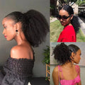 Afro Kinky Curly Drawstring Ponytail Human Hair Natural Ponytail Extension 12A Brazilian Virgin Human Hair Ponytail Natural Blac