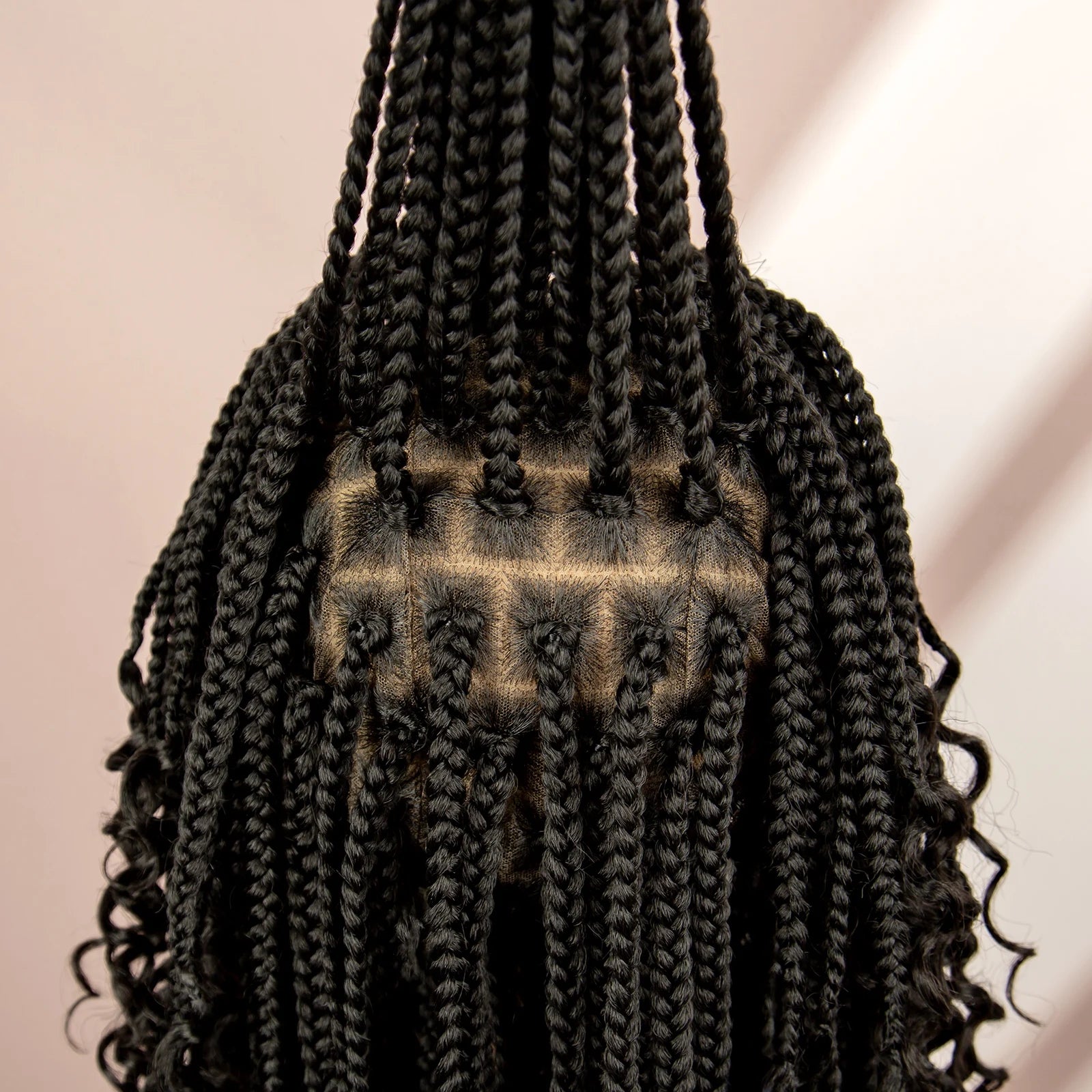 16 Inches Short Box Braided Full Lace Wigs for Black Women Brown Box Braiding Hair Wigs African Braids Lace Wigs Curly Ends Wig