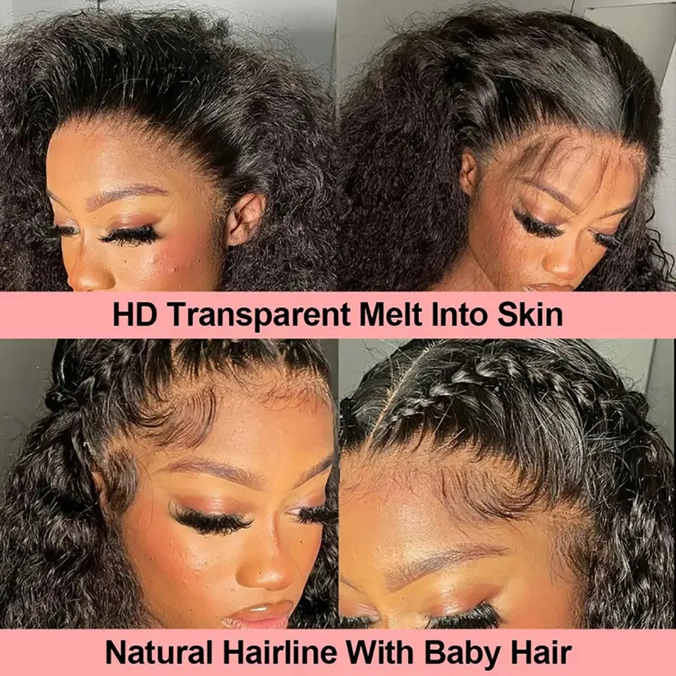 15A Raw 250% Deep Curly Human Hair Wigs 13x6 HD Lace Frontal Wig Full Cuticle Water Wave Lace Front Human Hair Wig Glueless Wigs