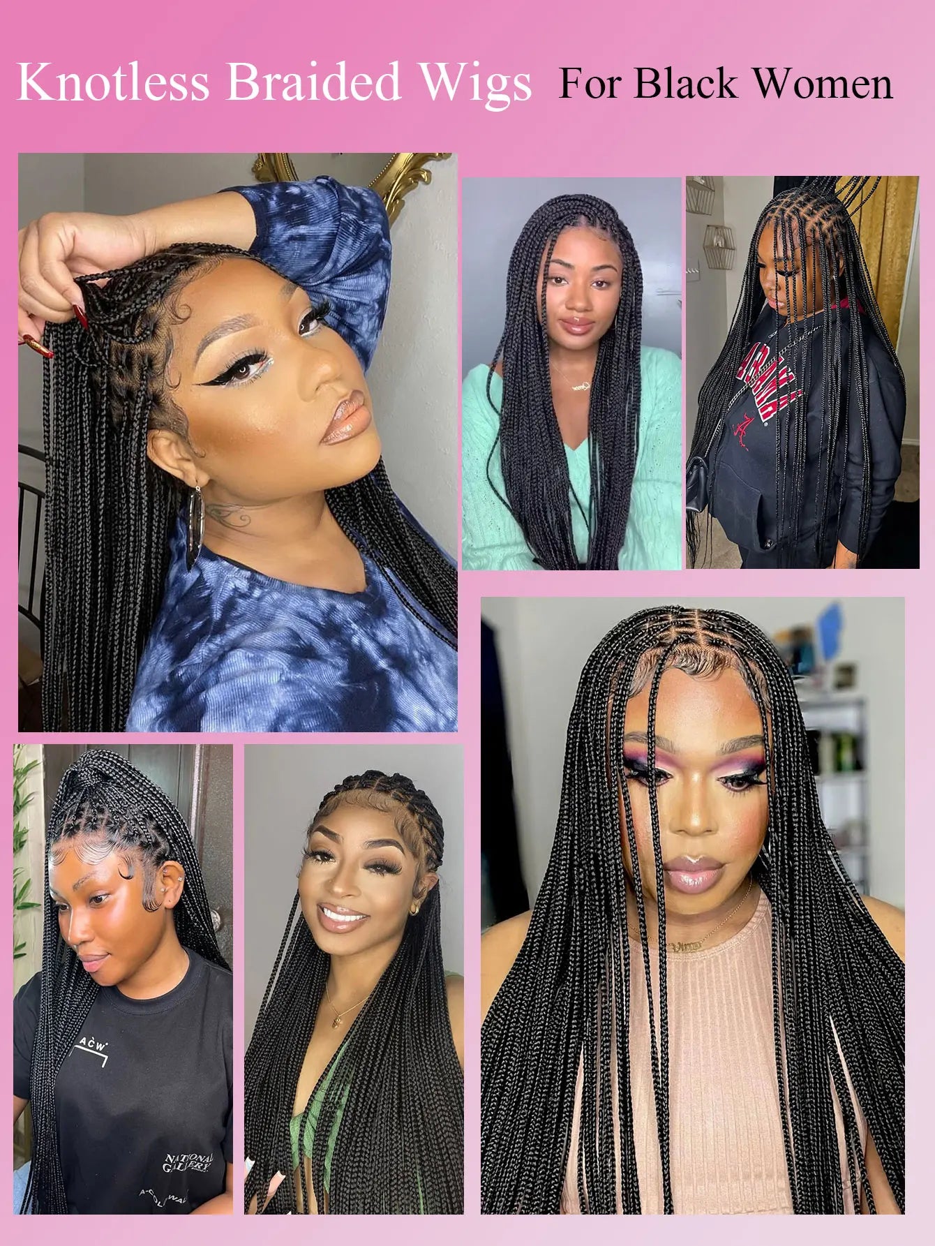 36Inch Cornrow Braided Wigs Synthetic Full Lace Knotless Braided Lace Wig With Baby Hair Small Part Braids Wig For Black Women