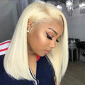 Blonde Bob Wig Human Hair 613 Lace Front Wigs Human Hair 200% Density 13x4 HD Lace Frontal Wig PrePlucked Short Straight Bob Wig
