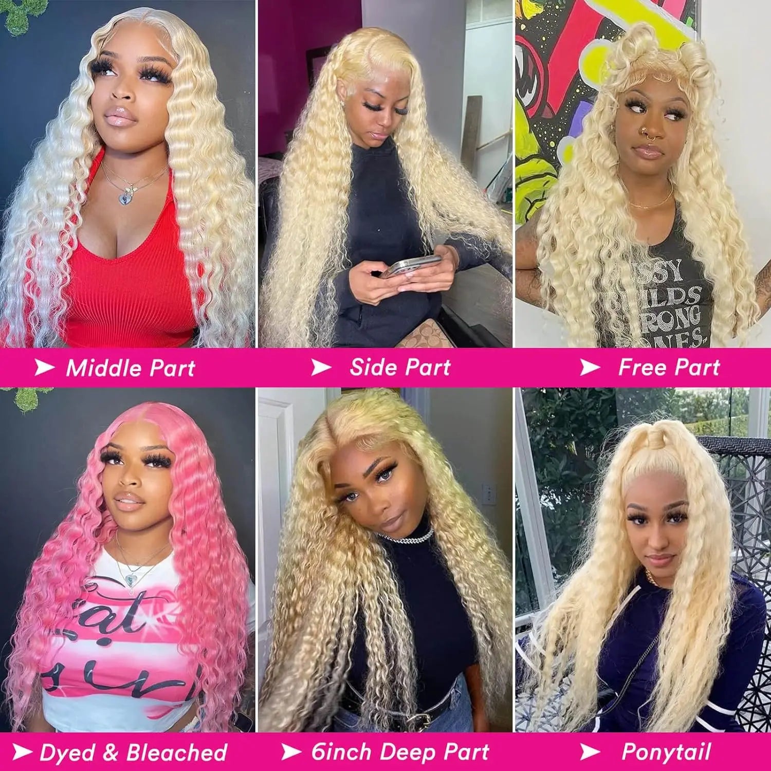 613 13x6 HD Lace Frontal Wig Human Hair Blonde 13x4 Lace Front Curly Wigs Deep Wave 30 inch Wigs for Women Choice