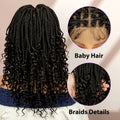 16 Inches Short Box Braided Full Lace Wigs for Black Women Brown Box Braiding Hair Wigs African Braids Lace Wigs Curly Ends Wig