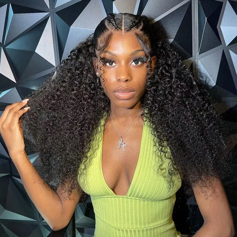 V Part Wig Human Hair Kinky Curly Glueless Wigs Human Hair Afro Pizzazz Wig No Leave Out For Black Brazilian hair wigs 40 inch