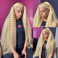 613 13x6 HD Lace Frontal Wig Human Hair Blonde 13x4 Lace Front Curly Wigs Deep Wave 30 inch Wigs for Women Choice