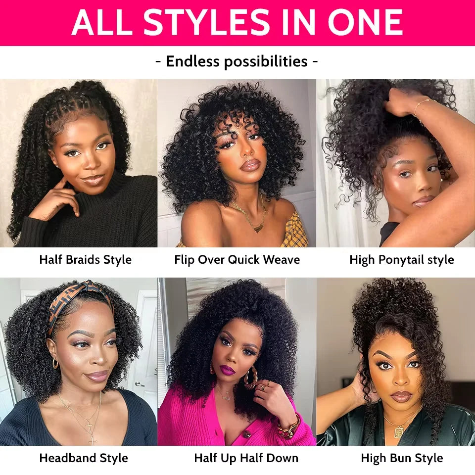 Glueless Kinky Curly Human Hair