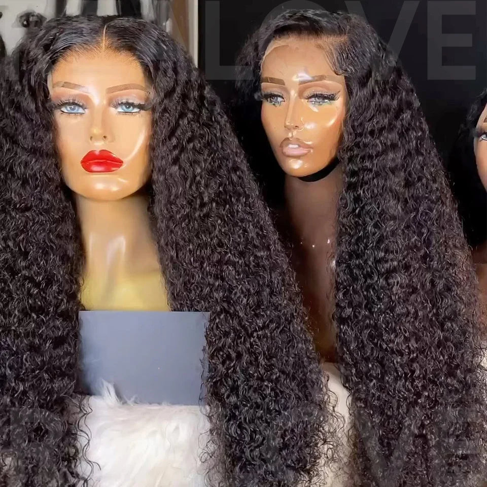 15A Raw 250% Deep Curly Human Hair Wigs 13x6 HD Lace Frontal Wig Full Cuticle Water Wave Lace Front Human Hair Wig Glueless Wigs