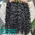 SWANEE Burmese Curly Human Hair Bundles Raw Hair Bundles 12A Curly Human Virgin Hair Weaving For Women Natural Black Color