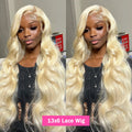 Finros Body Wave 13x6 HD Transparent 613 Lace Frontal Human Hair Wig Honey Blonde Color Brazilian 13x4 Lace Front Wig for Women