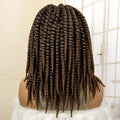 Synthetic Twisted Braided Wigs for Black Women Full Lace Synthetic Braided Wigs Brown Bob Wig Knotless 16 Inch