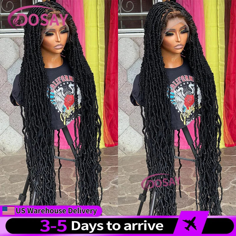 Super Long Synthetic Full Lace Front Wigs for Women Butterfly Senegalese Twist Braided Wigs Braid Lace Wig with Plaits 40Inch